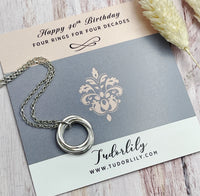 4 Petite Rings Sterling Silver Necklace