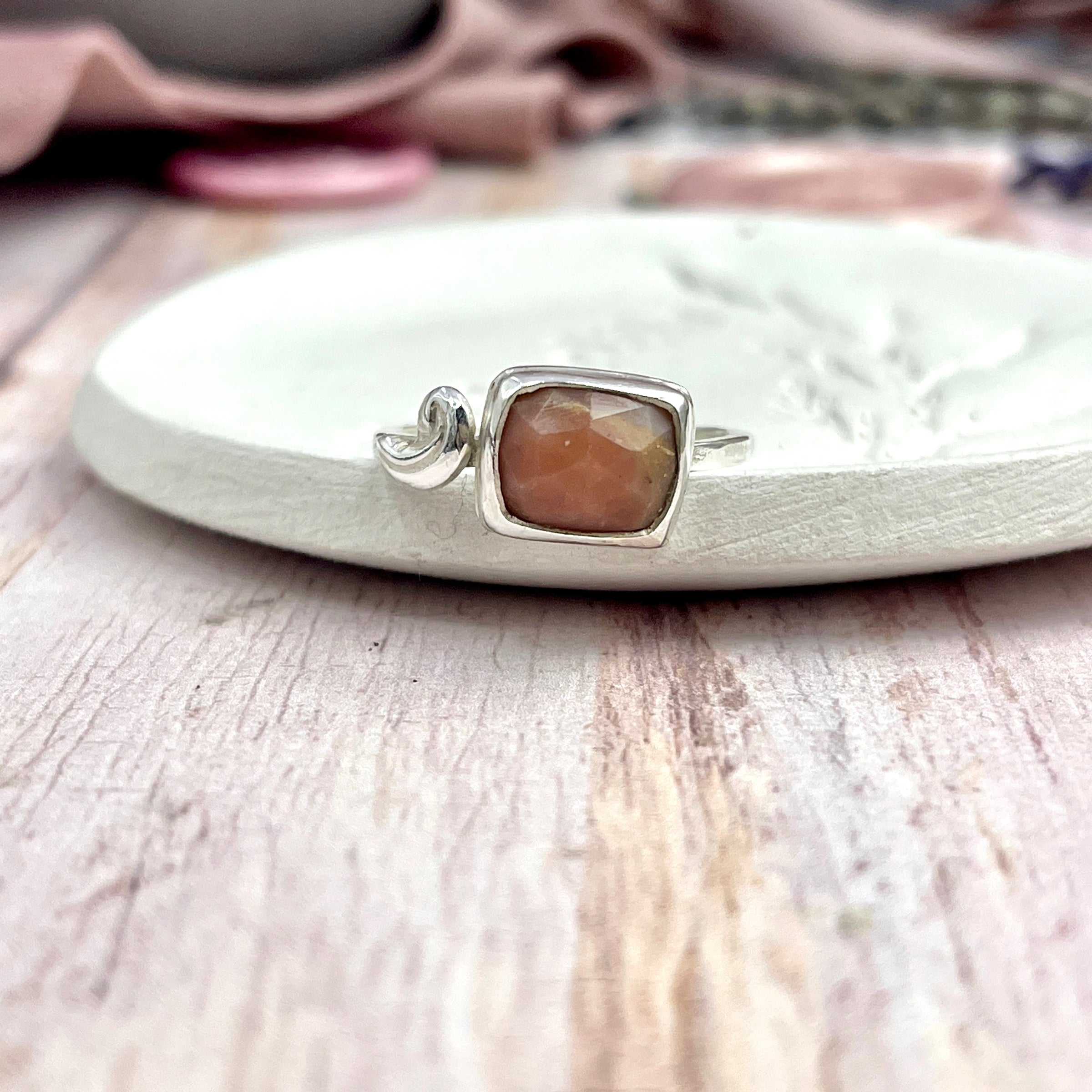 Pink Opal Freeform Ring
