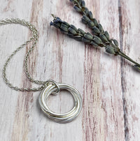 5 Ring Sterling Silver Necklace