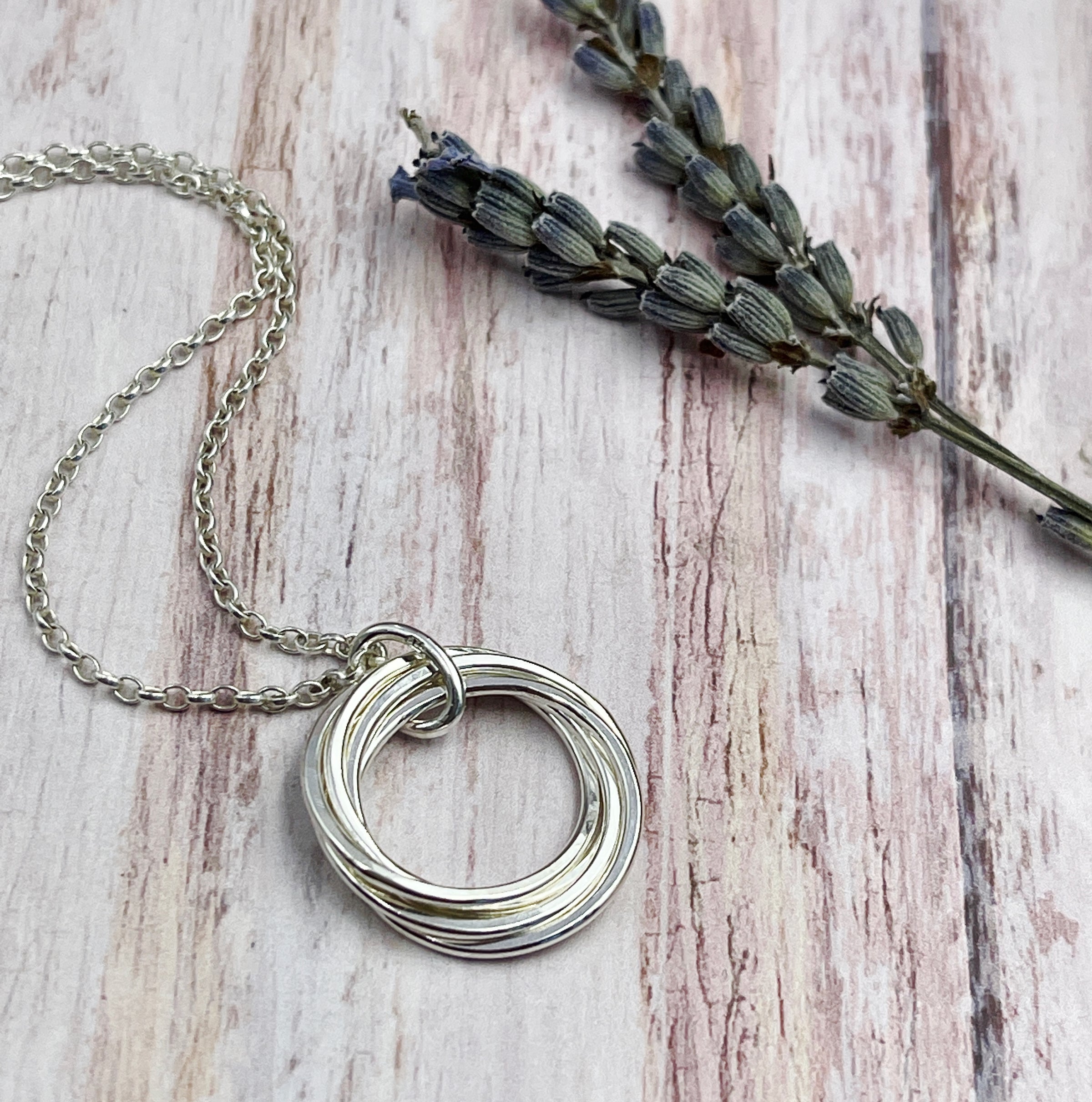 5 Ring Sterling Silver Necklace
