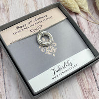 7 Petite Rings Sterling Silver Necklace