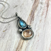 Labradorite & Strawberry Quartz Necklace