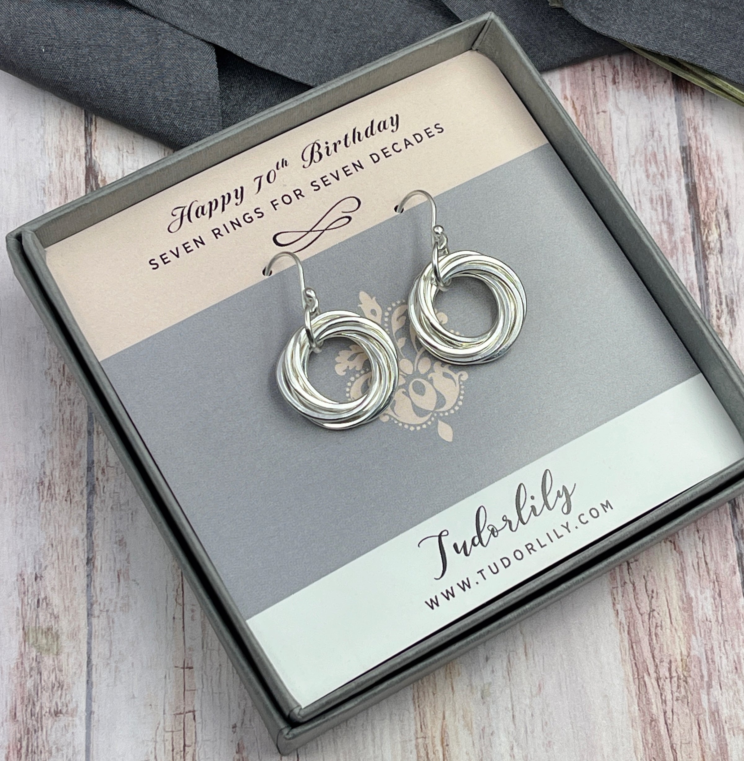 7 Ring Sterling Silver Necklace