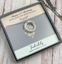 7 Ring Sterling Silver Necklace