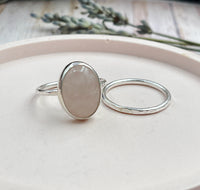 Rose Quartz Oval Cabochon Ring