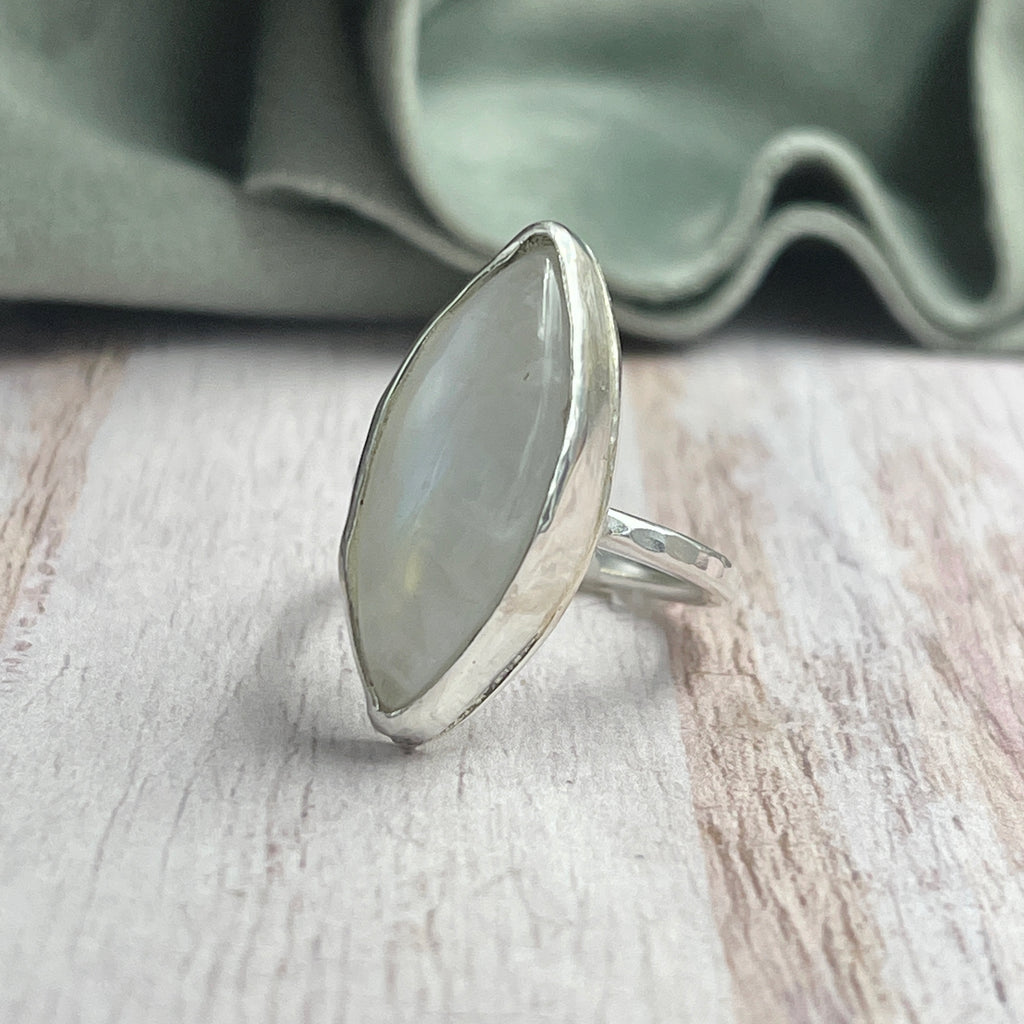 Moonstone Marquis Ring - READY NOW UK SZ M