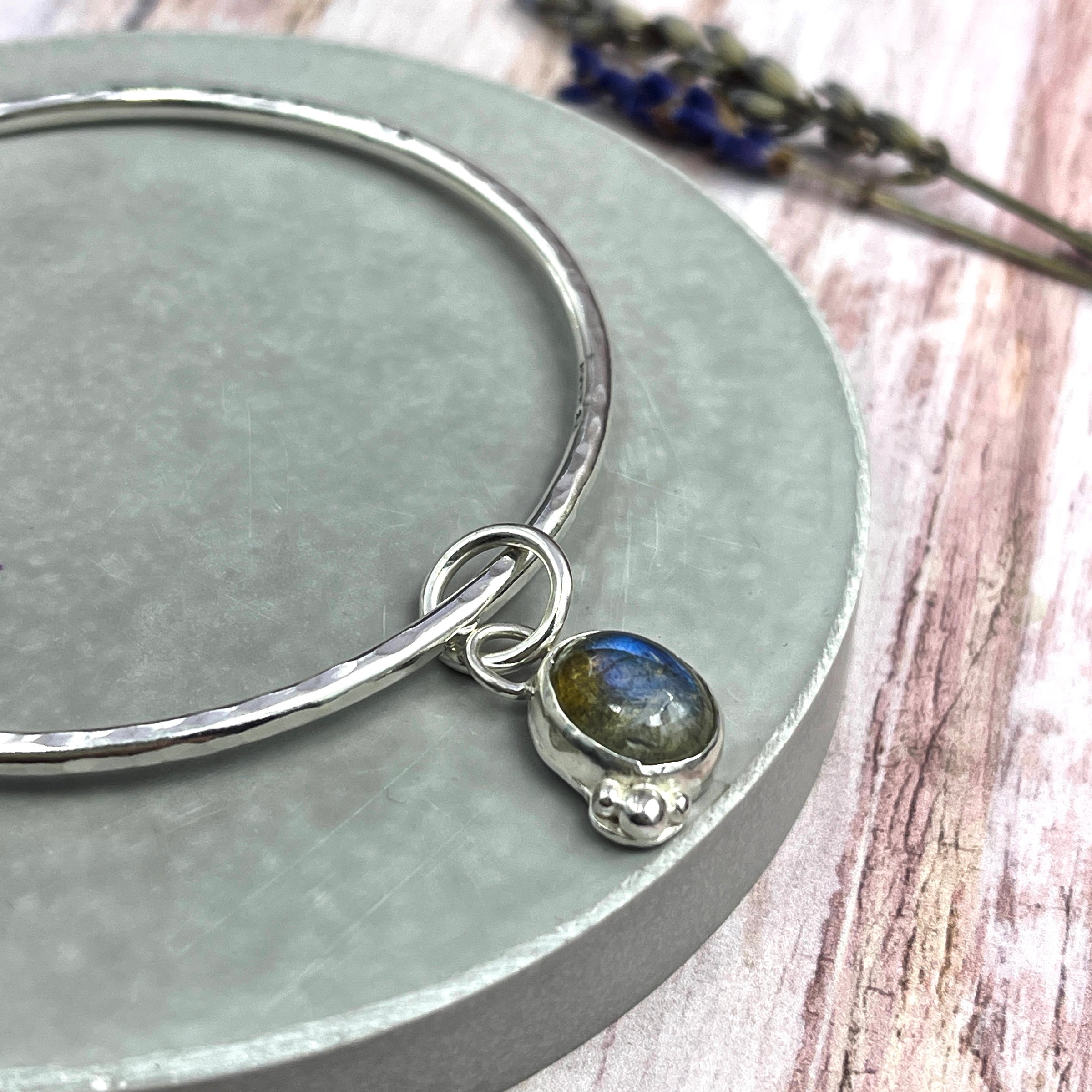 Labradorite Charm Bangle