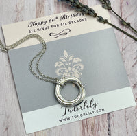 6 Ring Sterling Silver Necklace