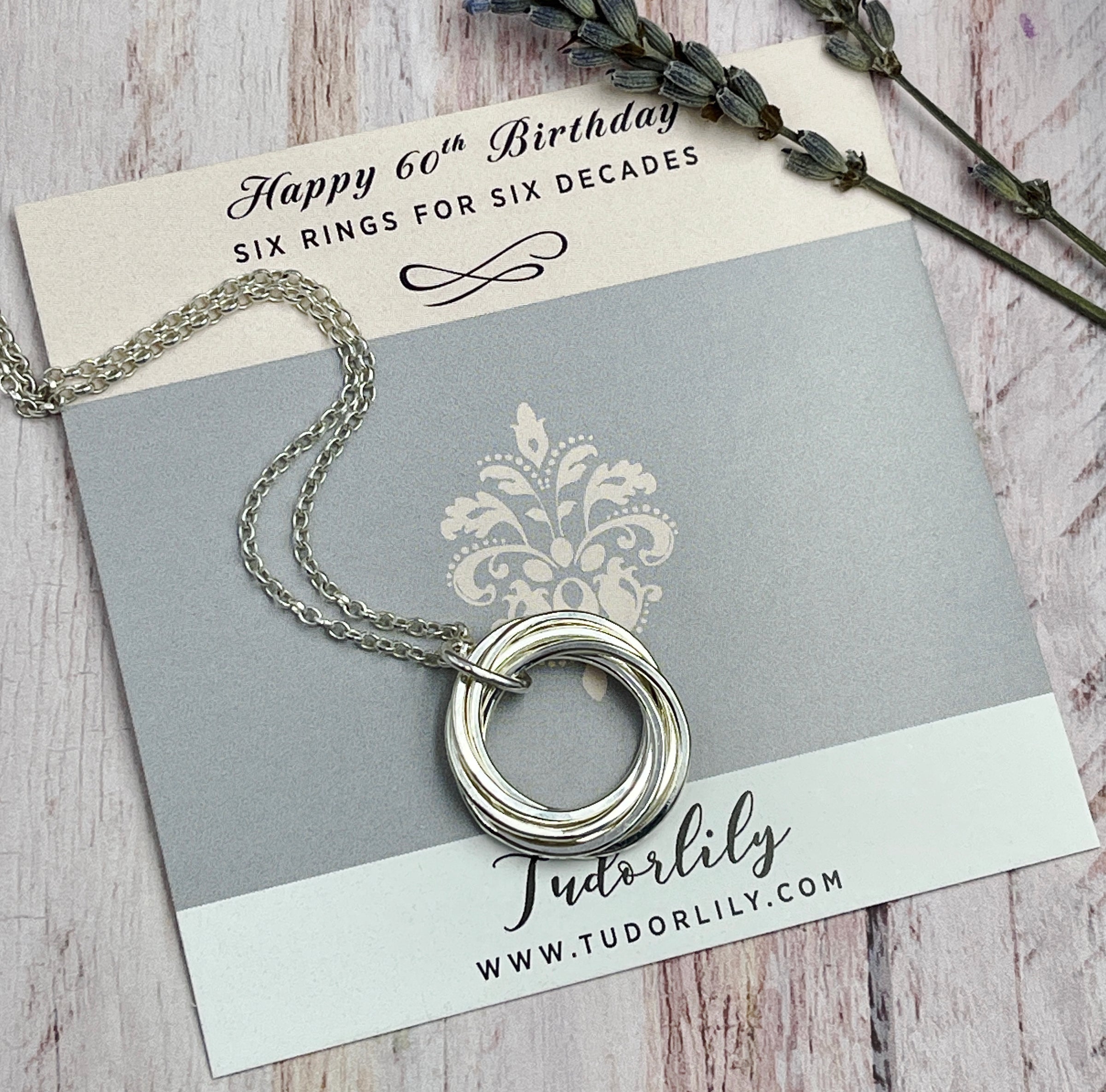 6 Ring Sterling Silver Necklace