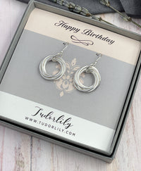 3 Petite Sterling Silver Entwined Rings Earrings
