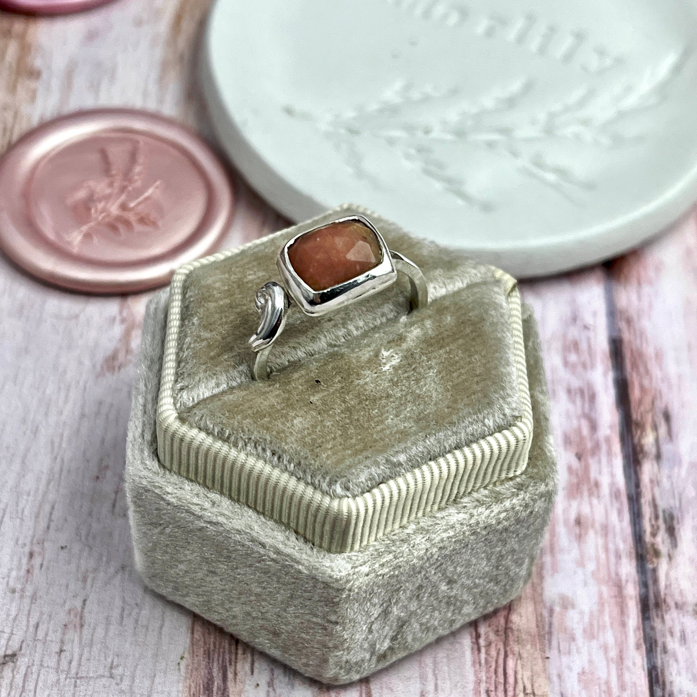 Pink Opal Freeform Ring