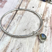 Labradorite Charm Bangle