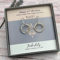 3 Ring Entwined Ring Mixed Metal Earrings