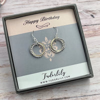 3 Ring Entwined Ring Mixed Metal Earrings