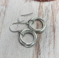 4 Ring Petite Sterling Silver Entwined Rings Earrings