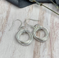5 Ring Petite Sterling Silver Entwined Rings Earrings