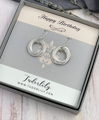 6 Petite Sterling Silver Entwined Rings Earrings