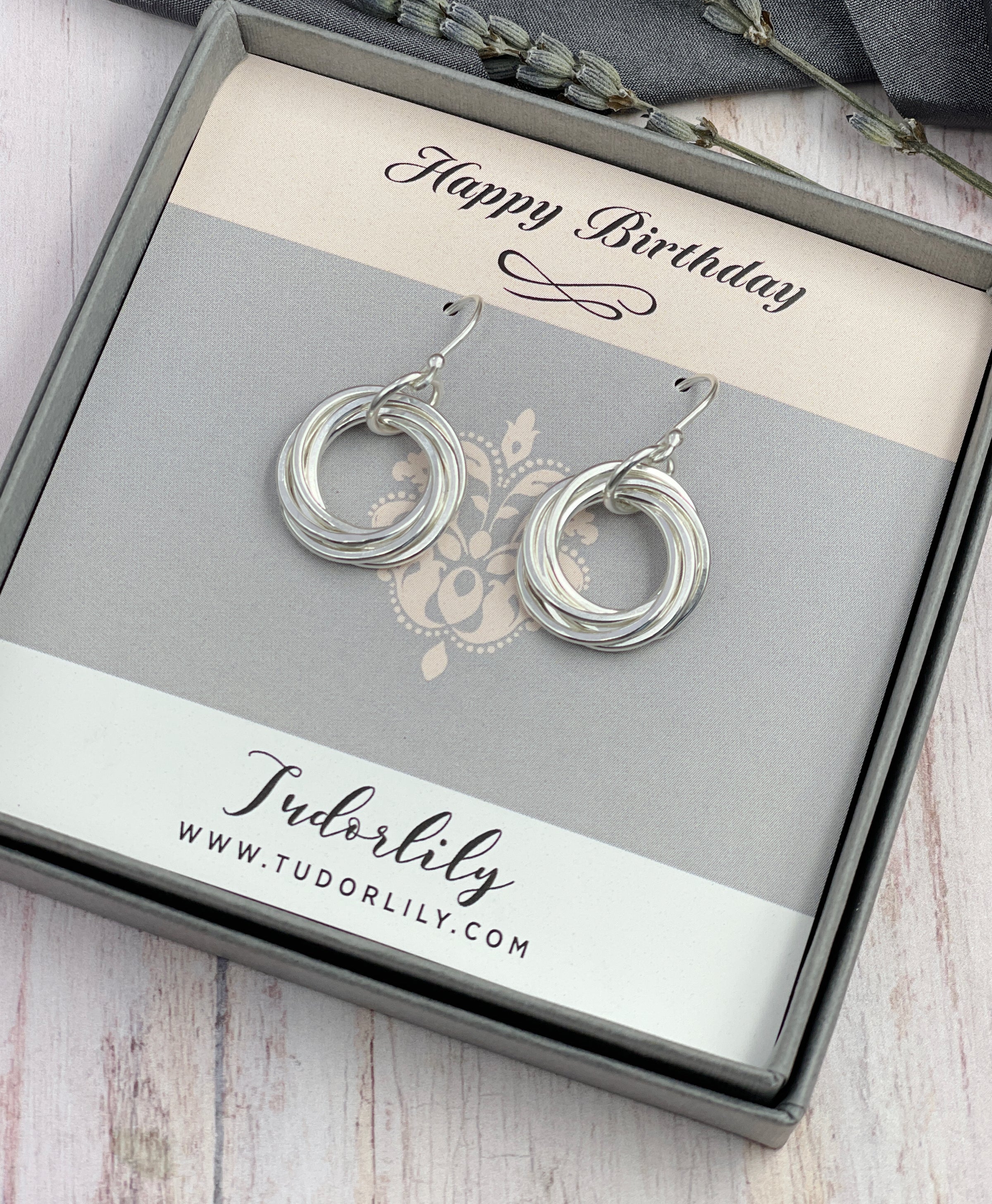 6 Petite Sterling Silver Entwined Rings Earrings