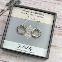 6 Entwined Ring Mixed Metal Earrings