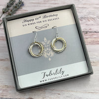 6 Entwined Ring Mixed Metal Earrings