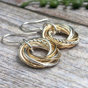7 Petite Rings Mixed Metals Necklace
