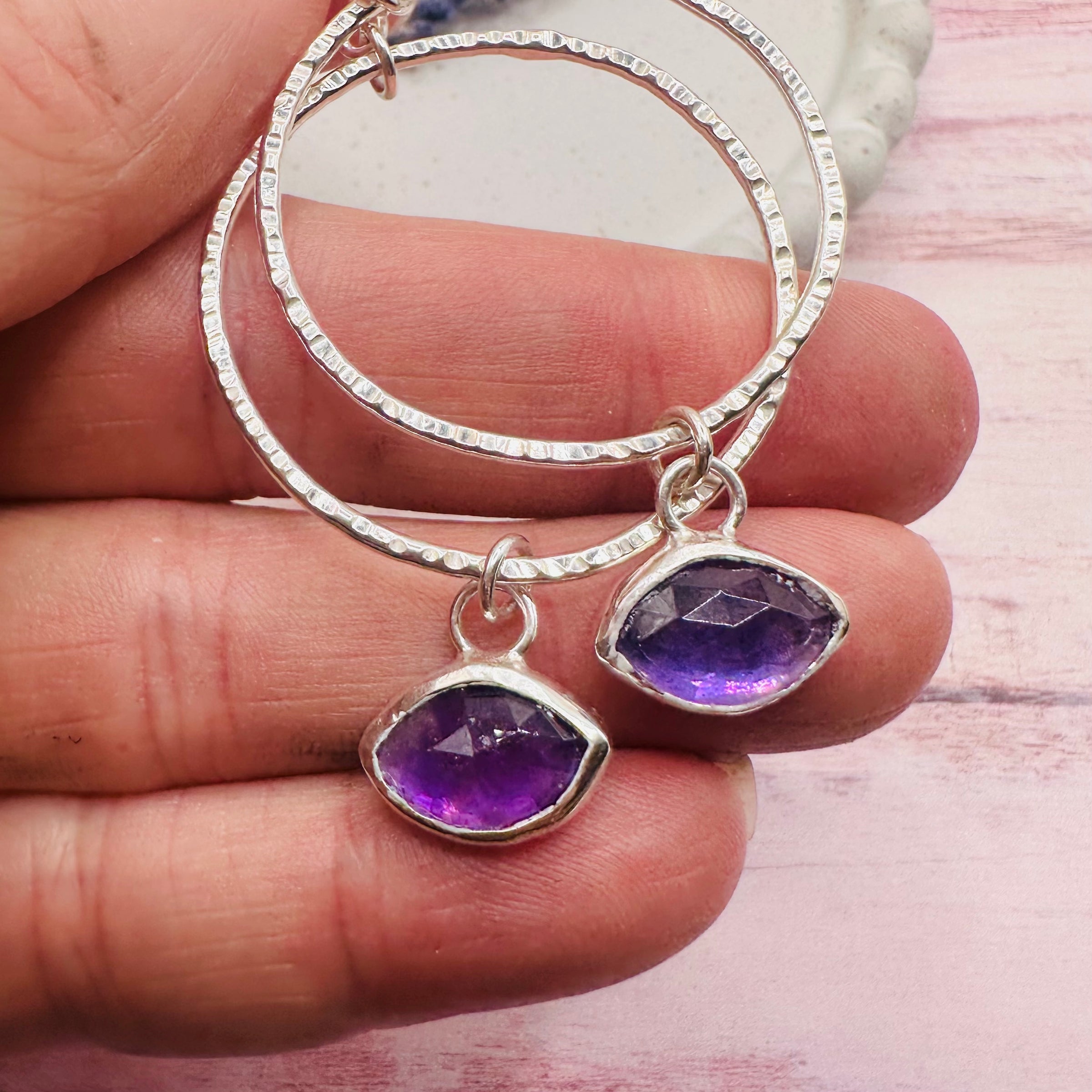 Orb Earrings - Amethyst