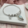 Pear Moonstone Charm Bangle