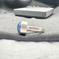 Blue Chalcedony Satin Ring