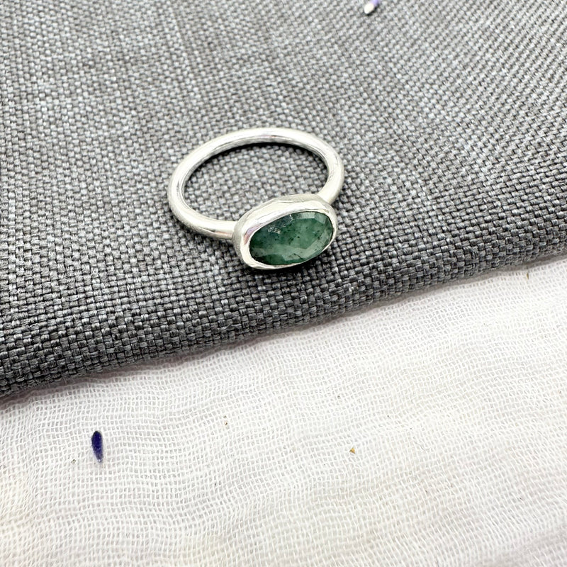 Emerald Sterling Ring - Esme