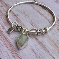 Pear Moonstone Charm Bangle