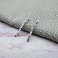Silver Bar Stud Earrings