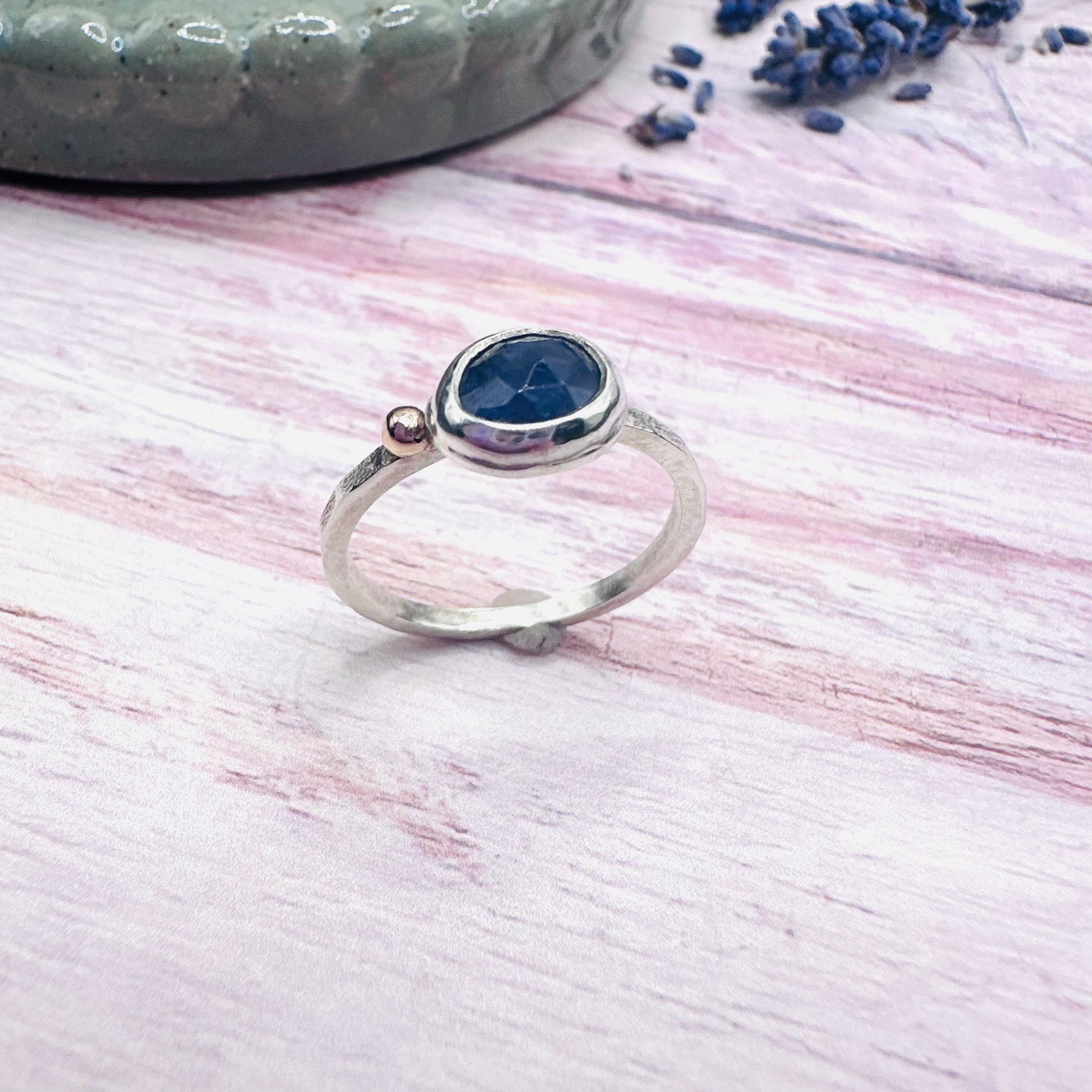 Sapphire Freeform Ring with 9ct Gold
