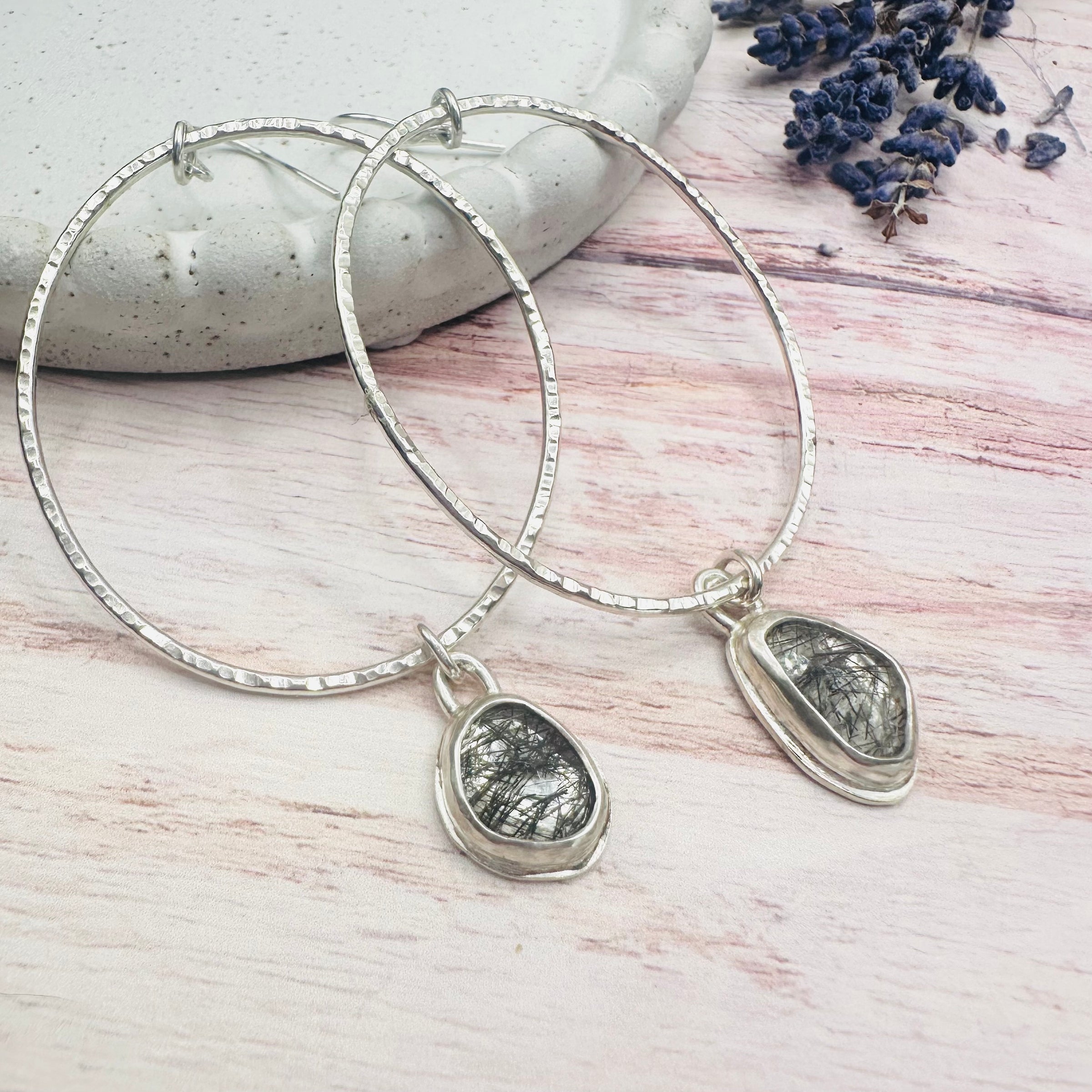 Orb Earrings - Rutilated Quartz