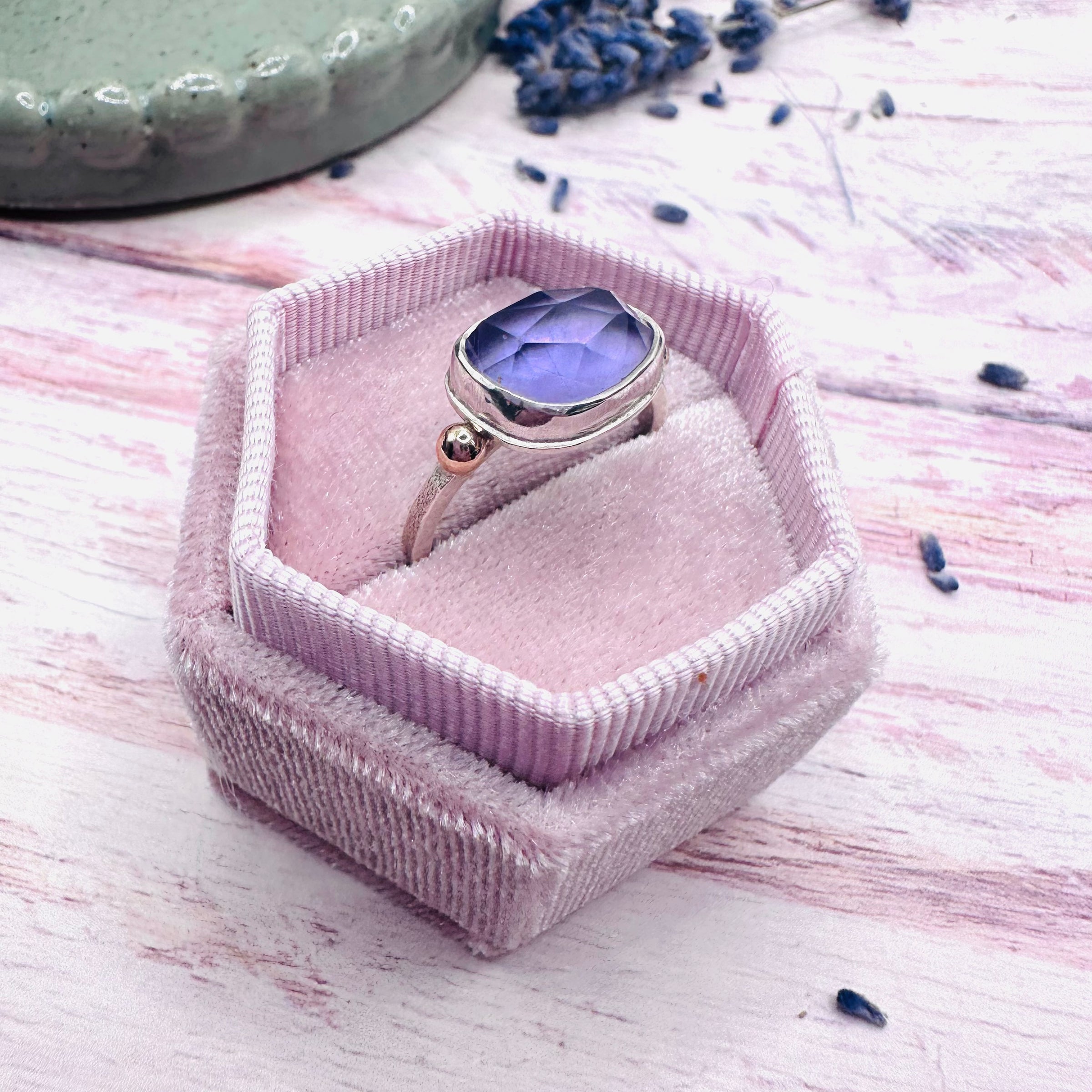 Amethyst Freeform Ring with 9ct Gold