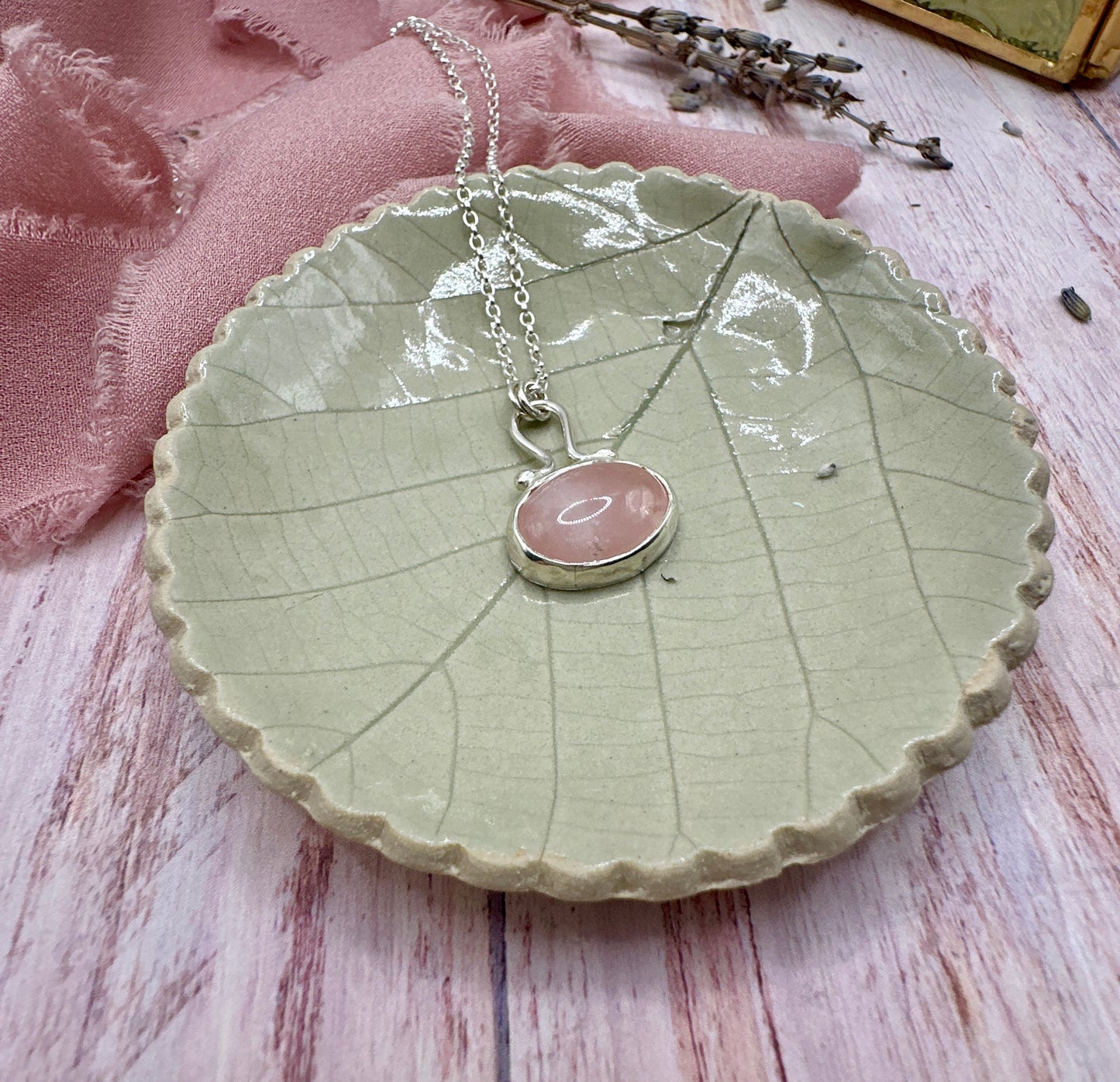 Florence Necklace in Rose Quartz