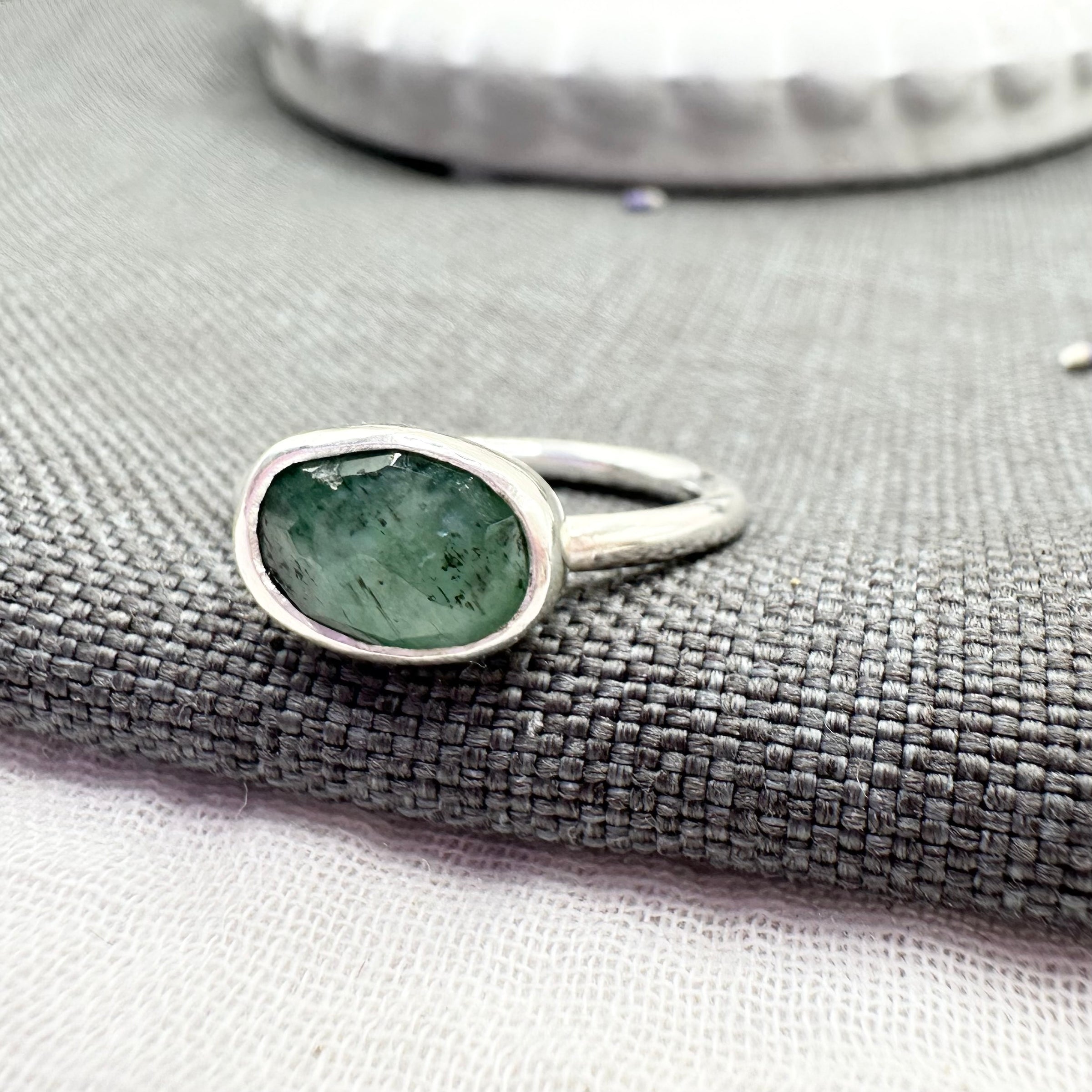 Emerald Sterling Ring - Esme