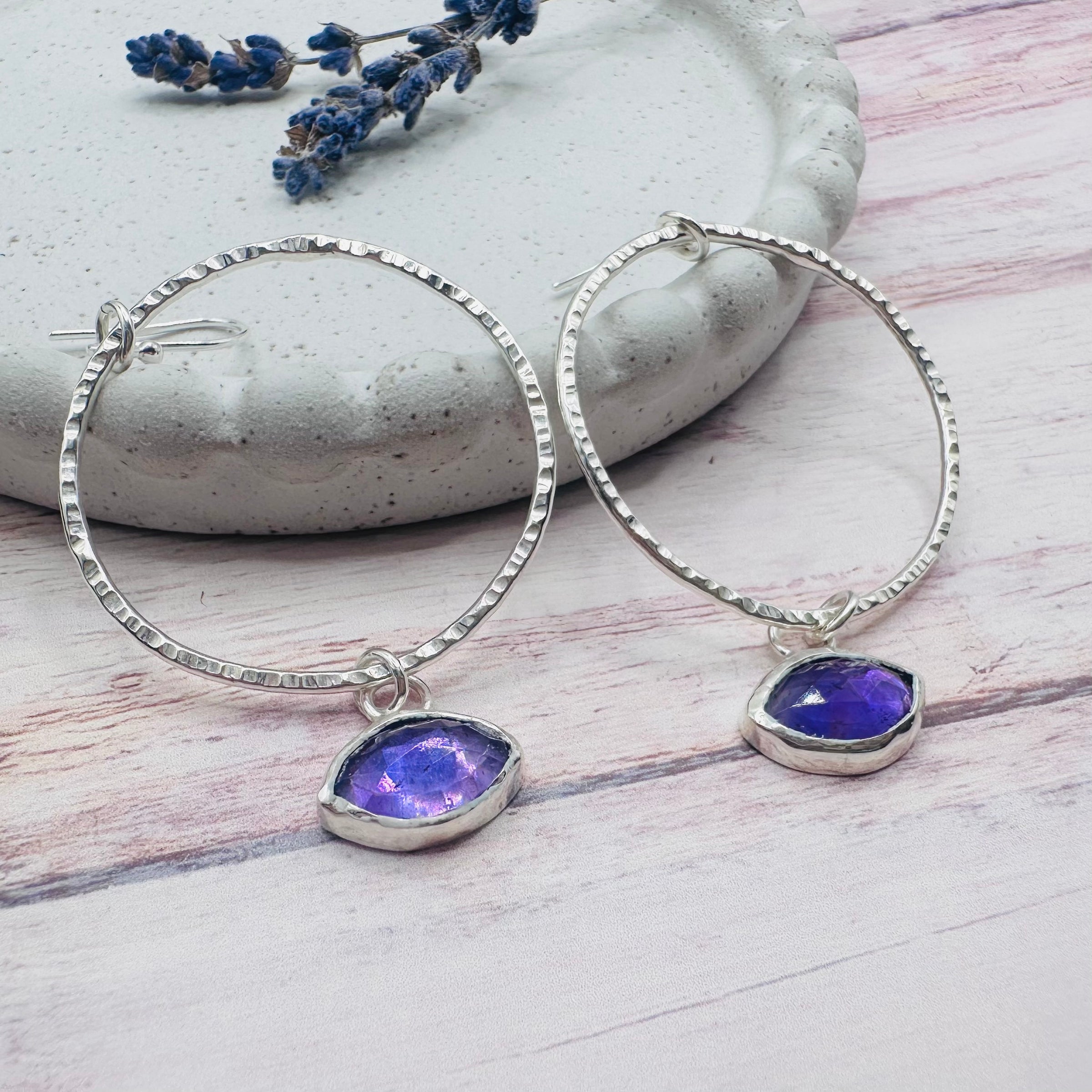 Orb Earrings - Amethyst