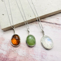 Aurelia Necklace in Peridot, Moonstone & Carnelian