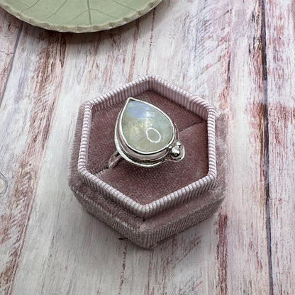 Moonstone Teardrop Ring