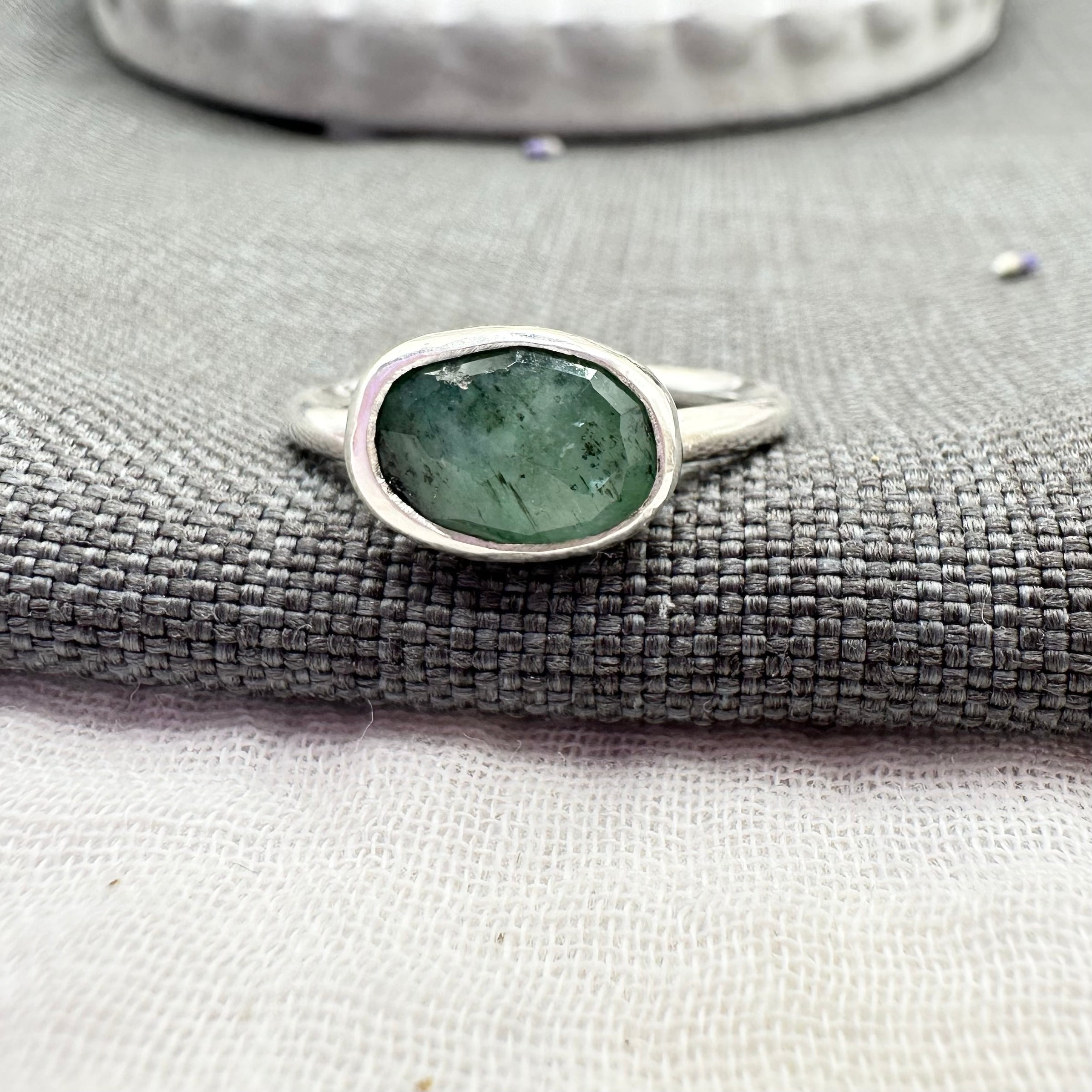 Emerald Sterling Ring - Esme