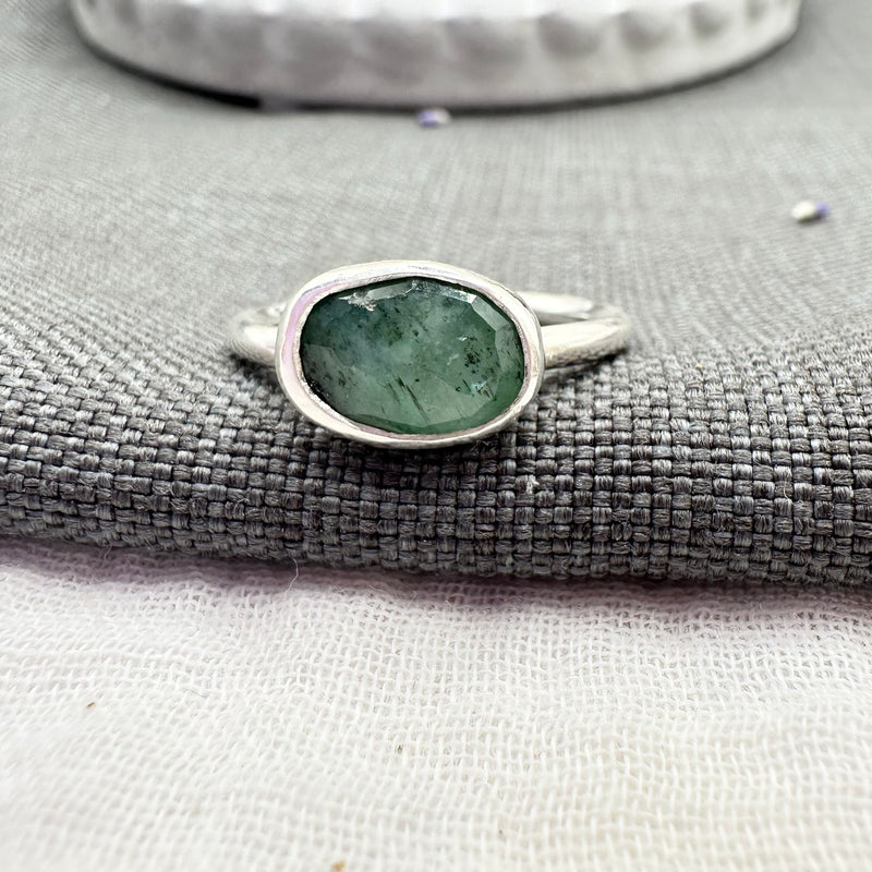 Emerald Sterling Ring - Esme