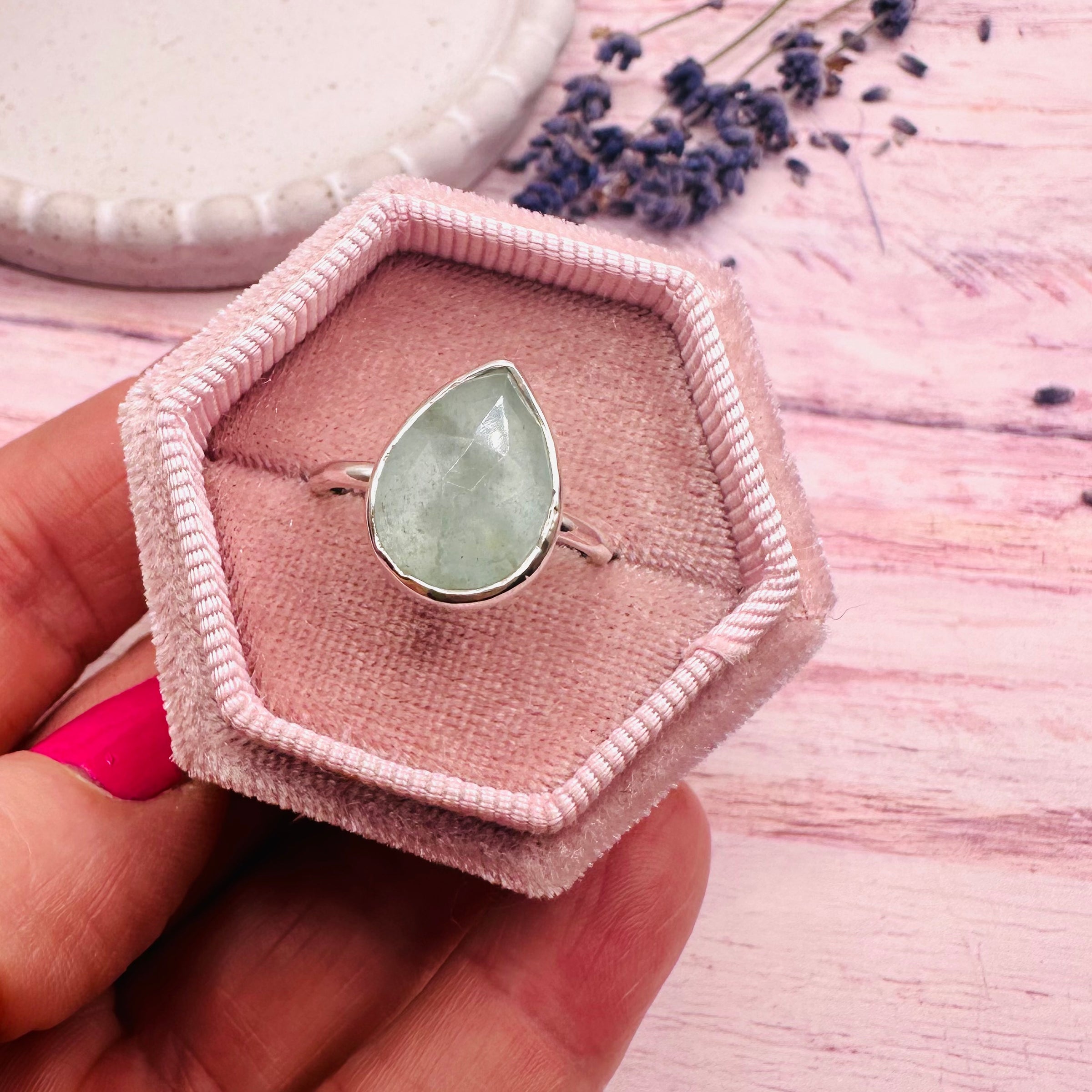 Pear Aquamarine Ring