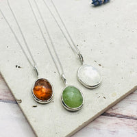 Aurelia Necklace in Peridot, Moonstone & Carnelian