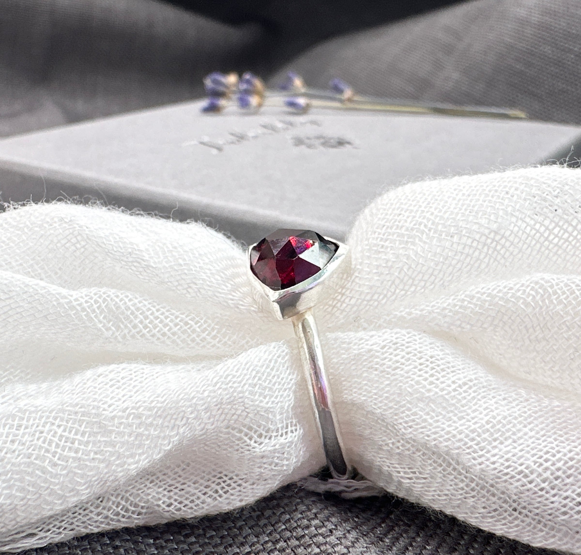 Garnet Trillion Esme Ring
