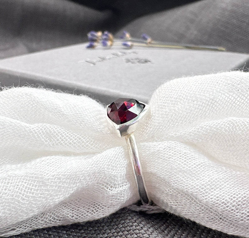 Garnet Trillion Esme Ring