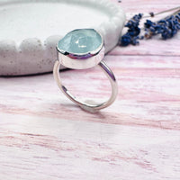 Pear Aquamarine Ring