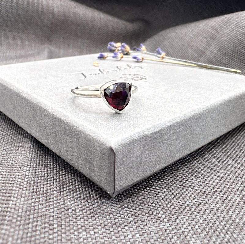 Garnet Trillion Esme Ring
