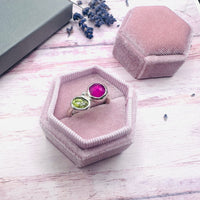 Pink Sapphire & Green Tourmaline Ring