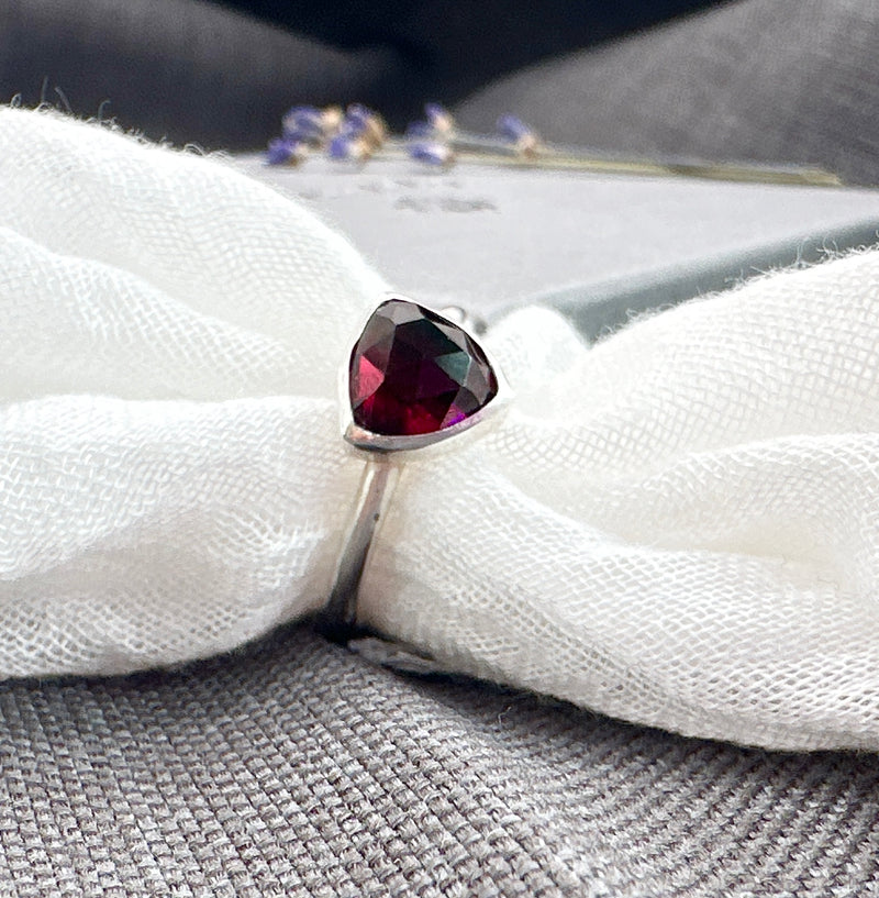 Garnet Trillion Esme Ring