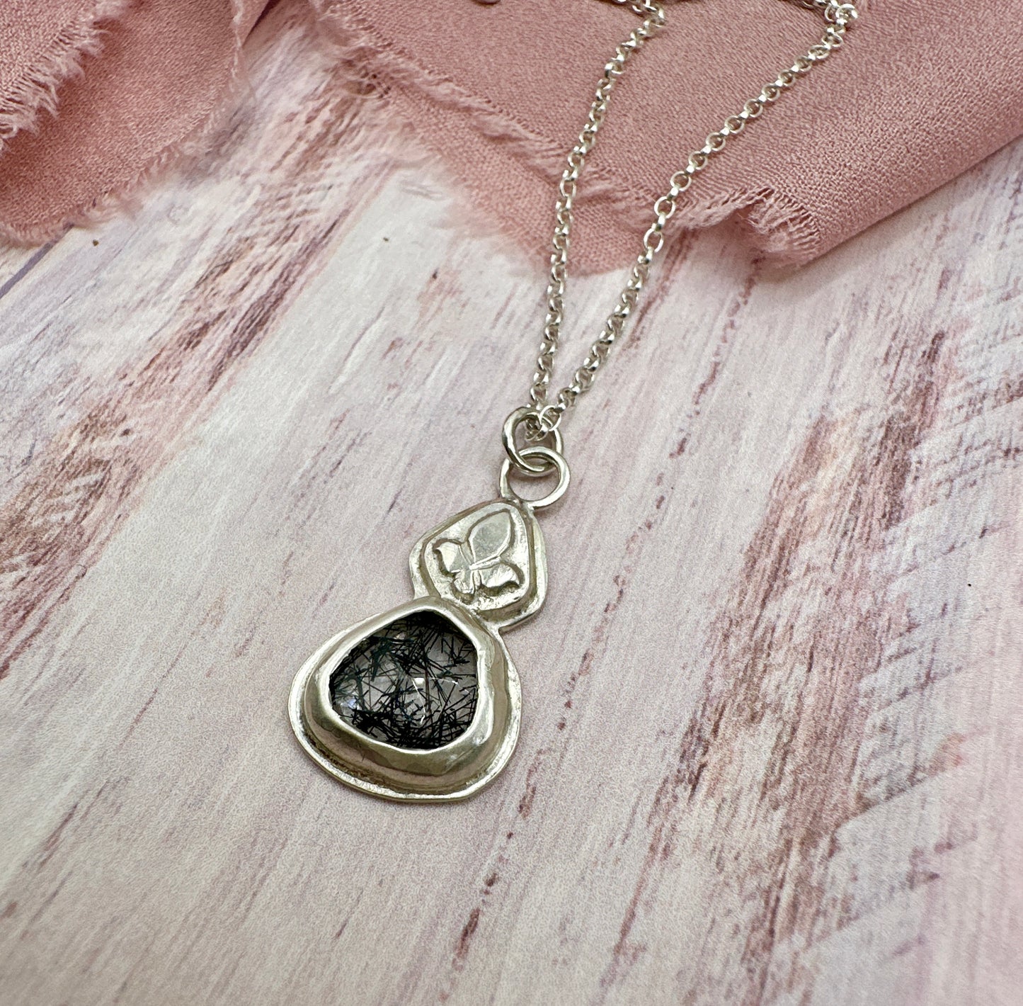 Black Rutilated Quartz Necklace